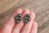 Light Green Turquoise Snake Eye Earrings